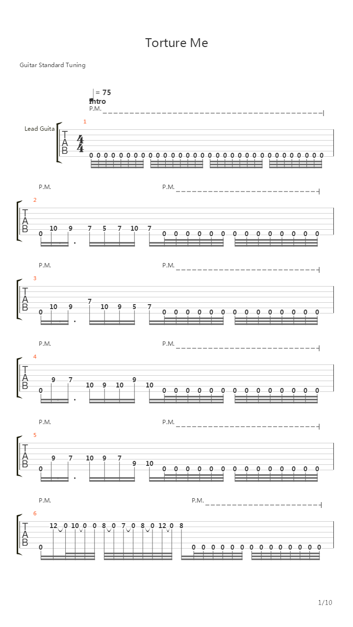 Torture Me吉他谱