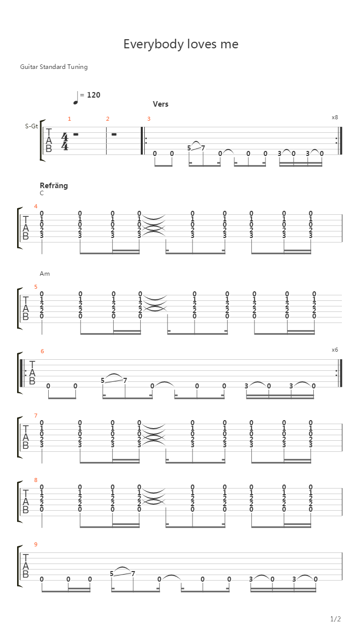 Everybody Loves Me吉他谱