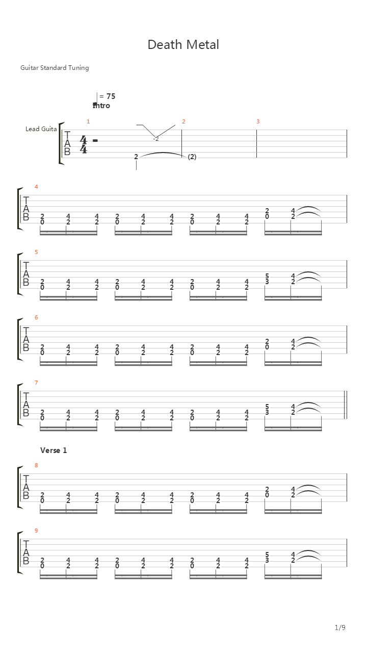 Death Metal吉他谱