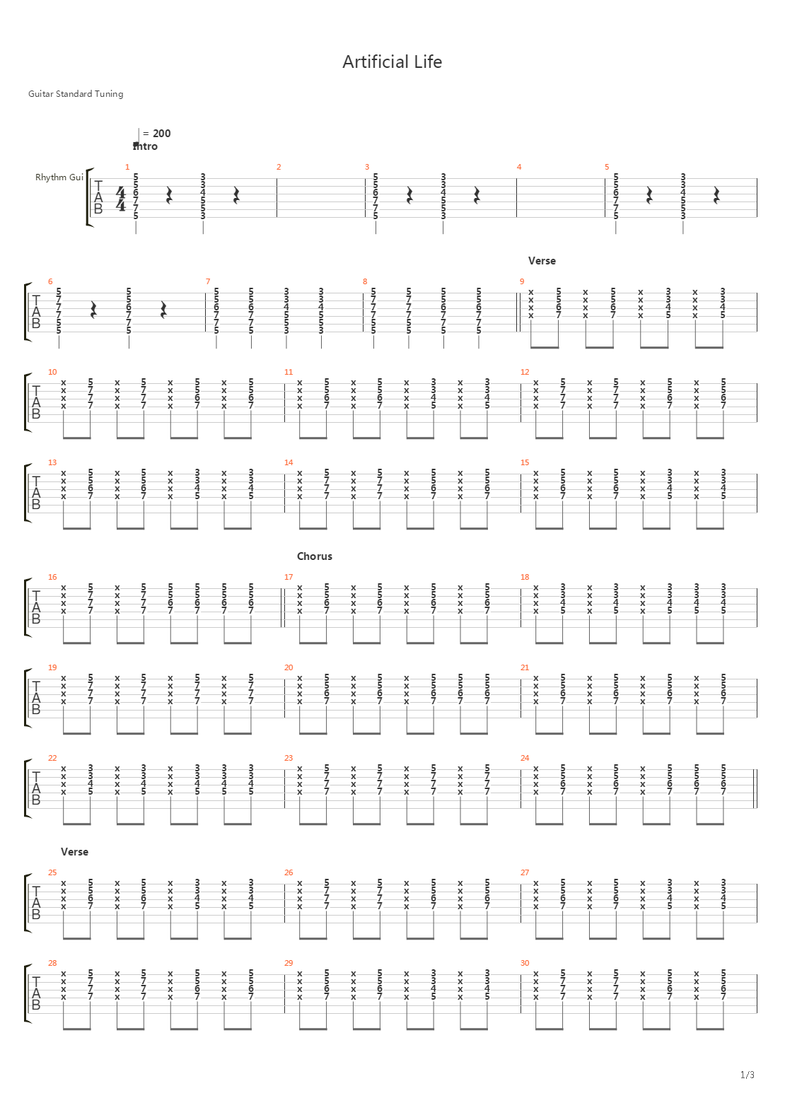Artificial Life吉他谱