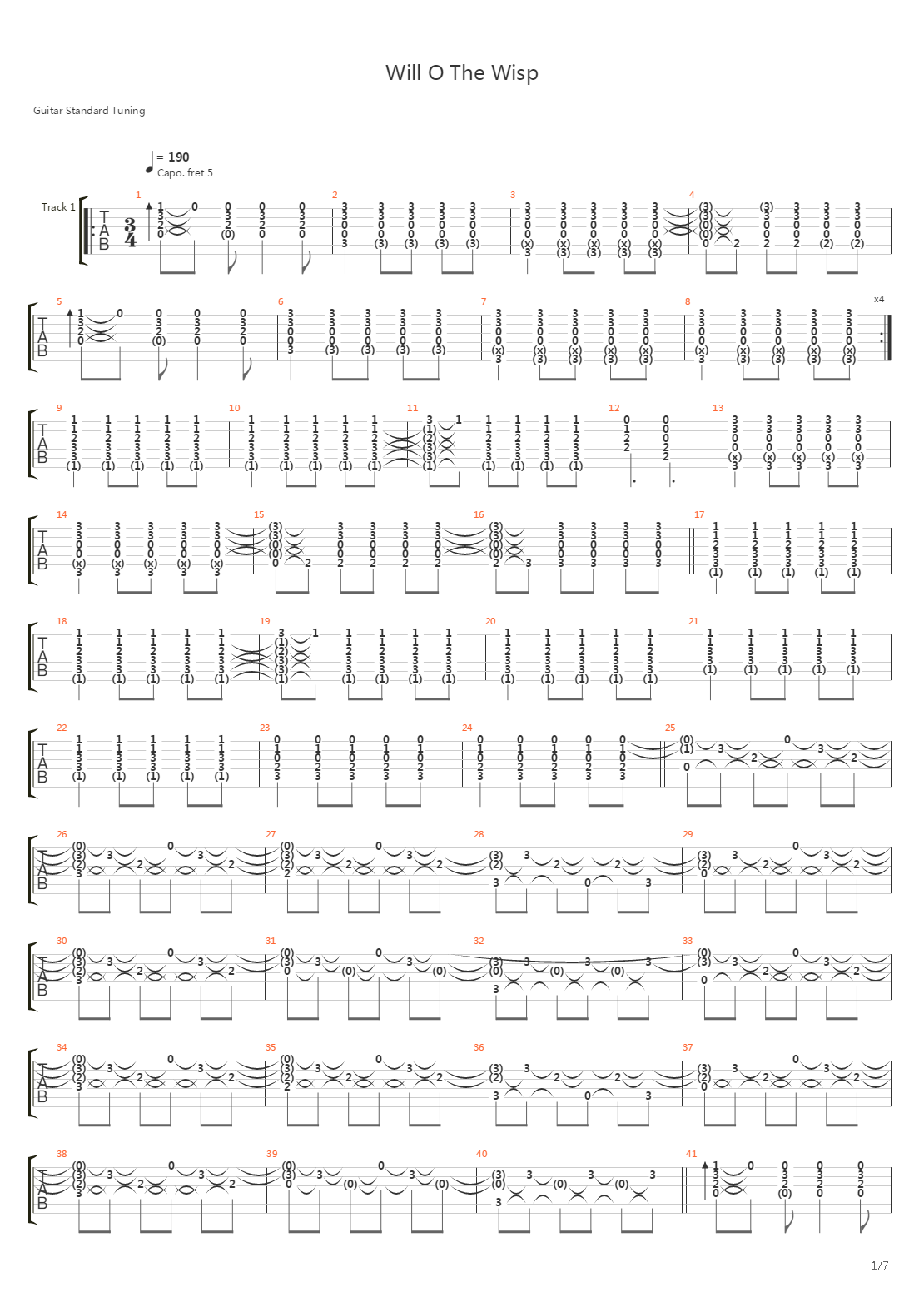 Will O The Wisp吉他谱