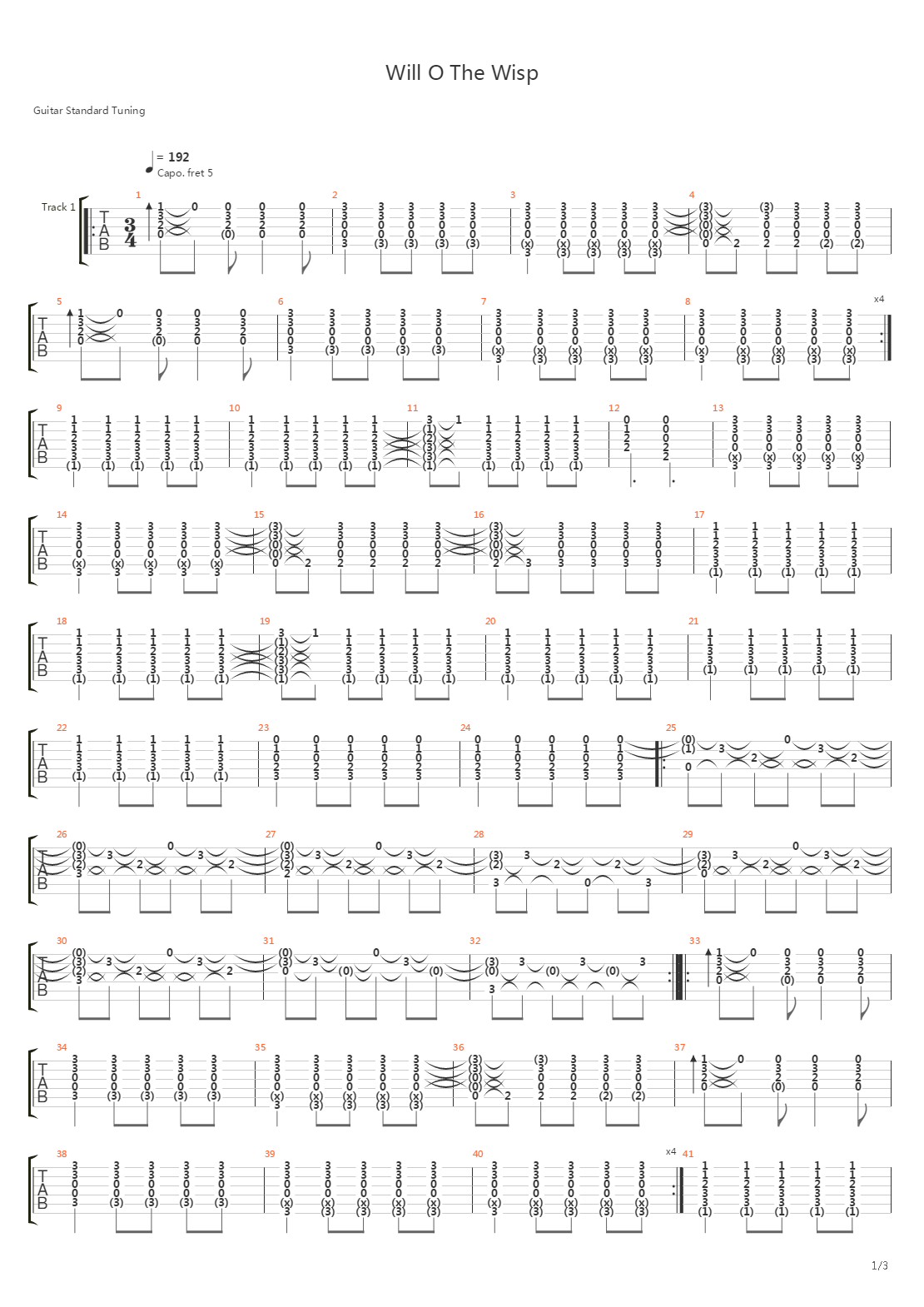 Will O The Wisp吉他谱