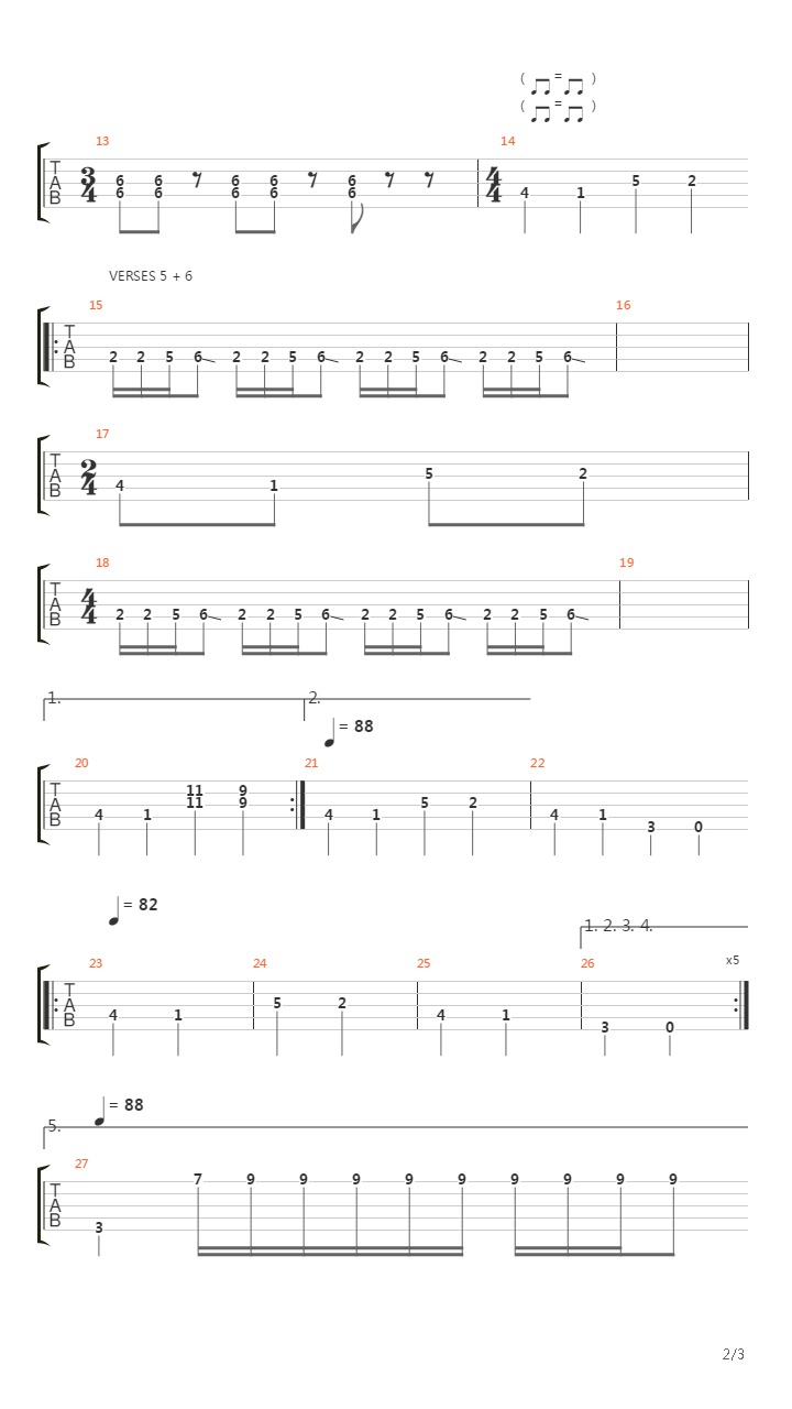 13 Steps To Nowhere吉他谱