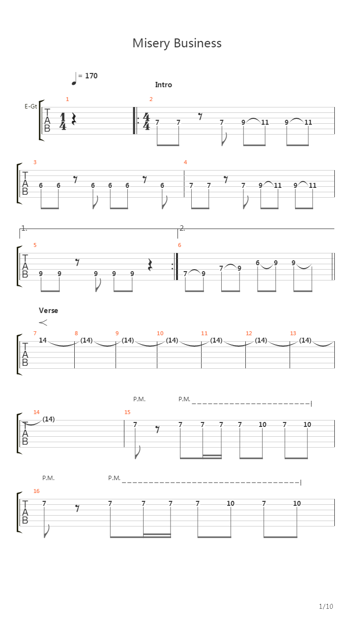 Misery Business吉他谱