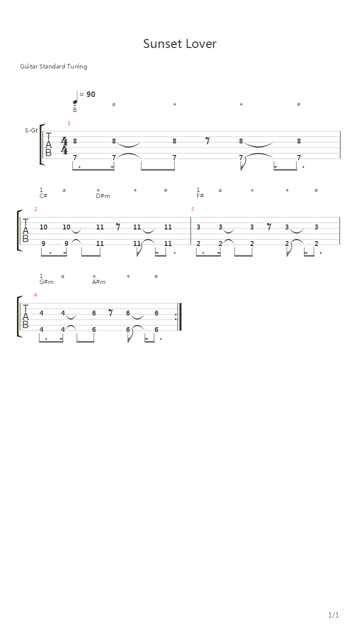 Sunset Lover吉他谱