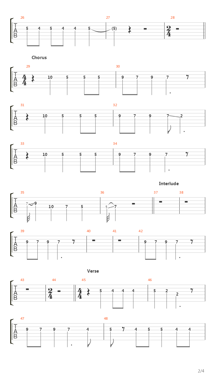 Tenement Song吉他谱