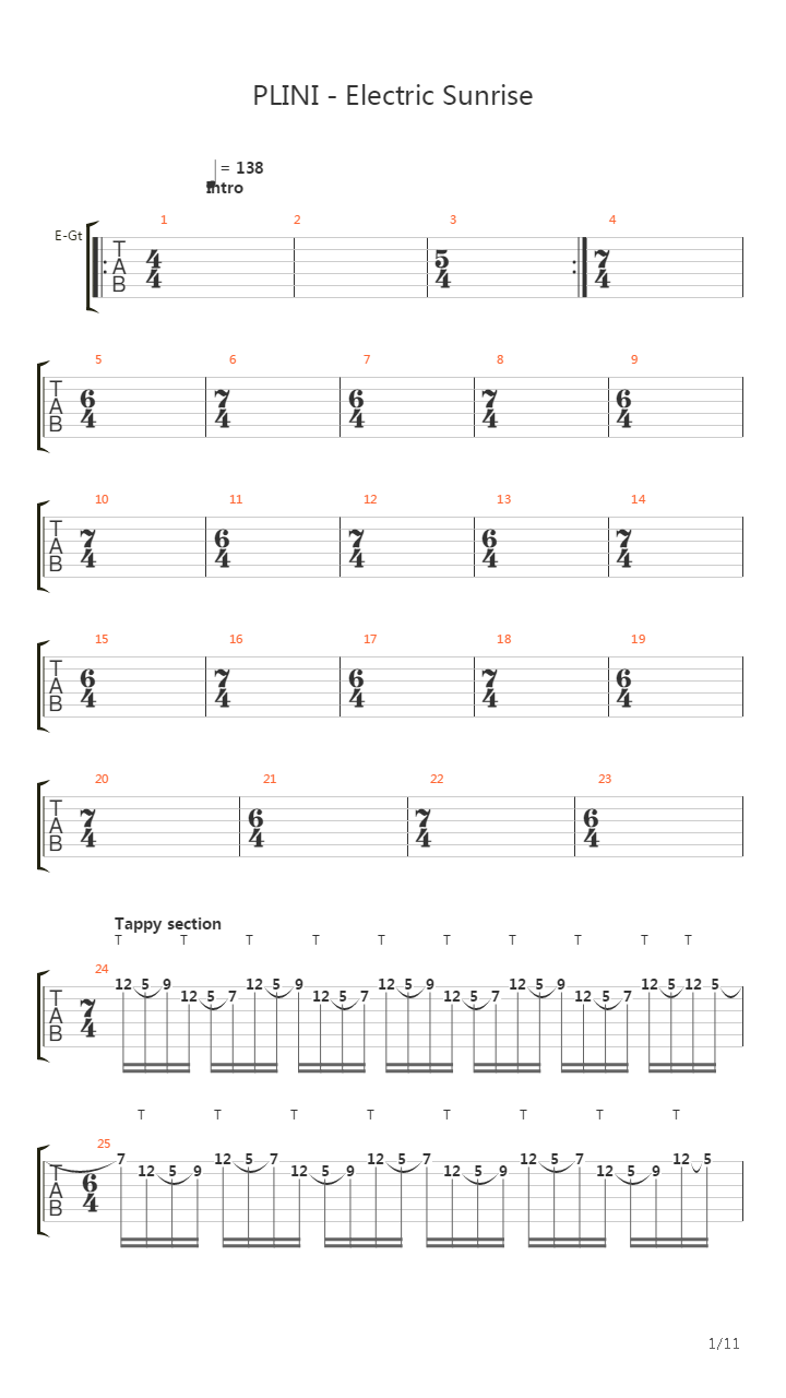 Electric Sunrise吉他谱