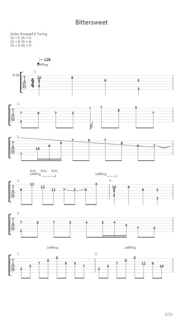 Bittersweet吉他谱