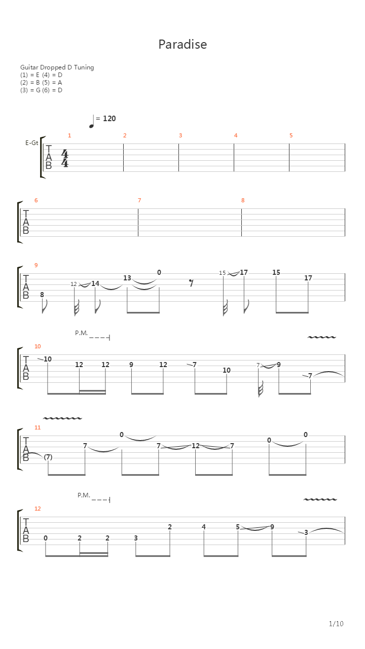 Paradise吉他谱