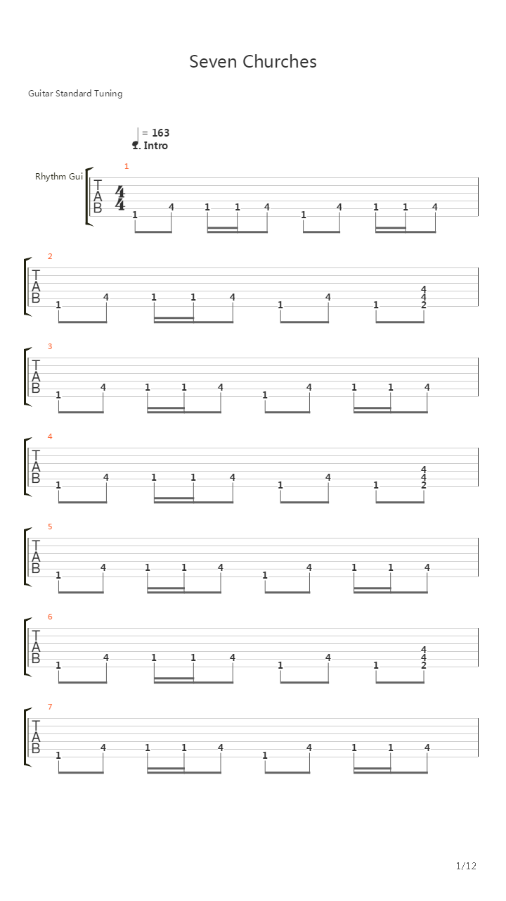Seven Churches吉他谱