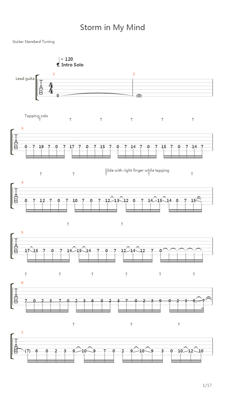 Storm In My Mind吉他谱