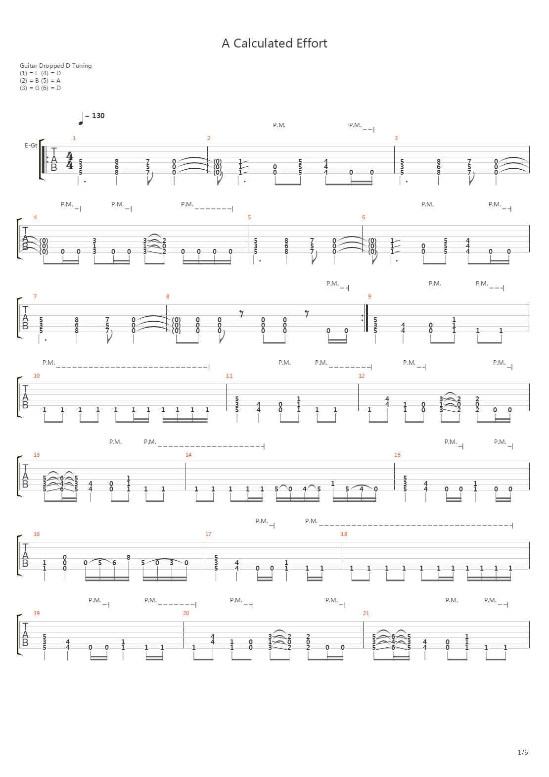 A Calculated Effort吉他谱