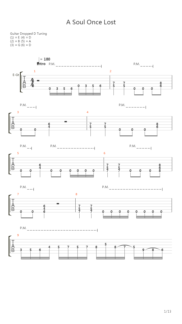 A Soul Once Lost吉他谱