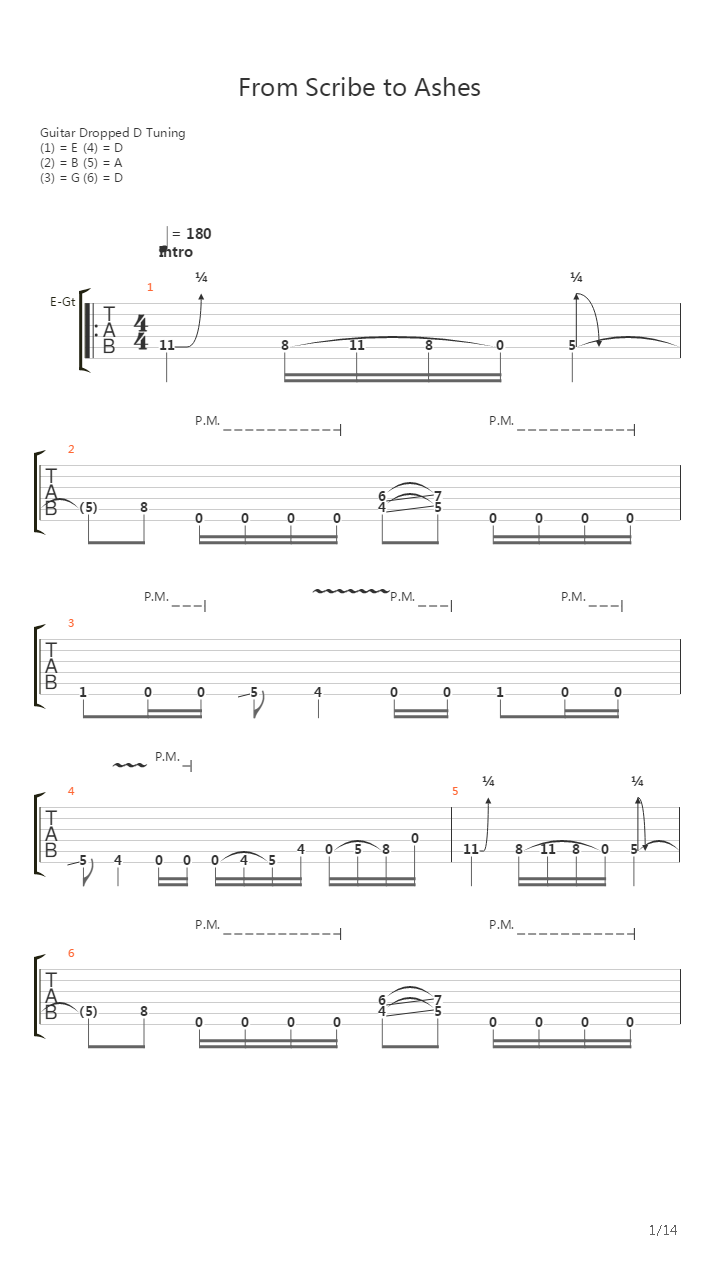 From Scribe To Ashes吉他谱