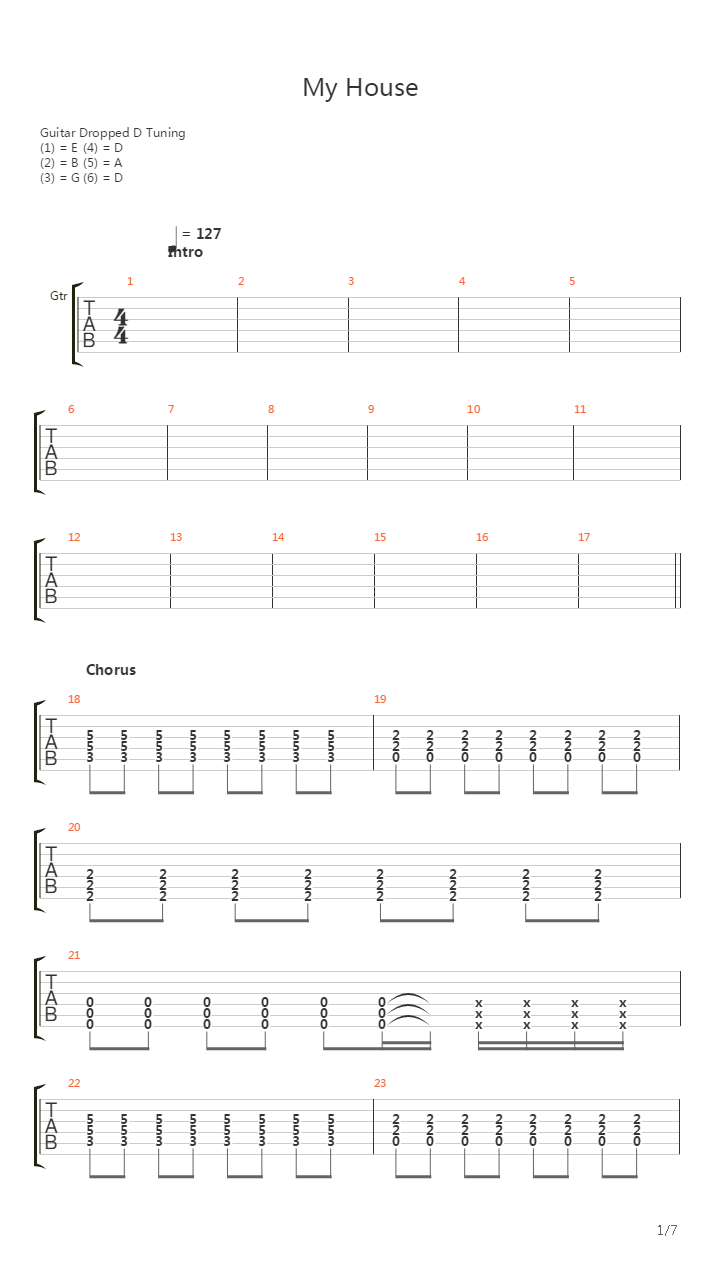 My House吉他谱