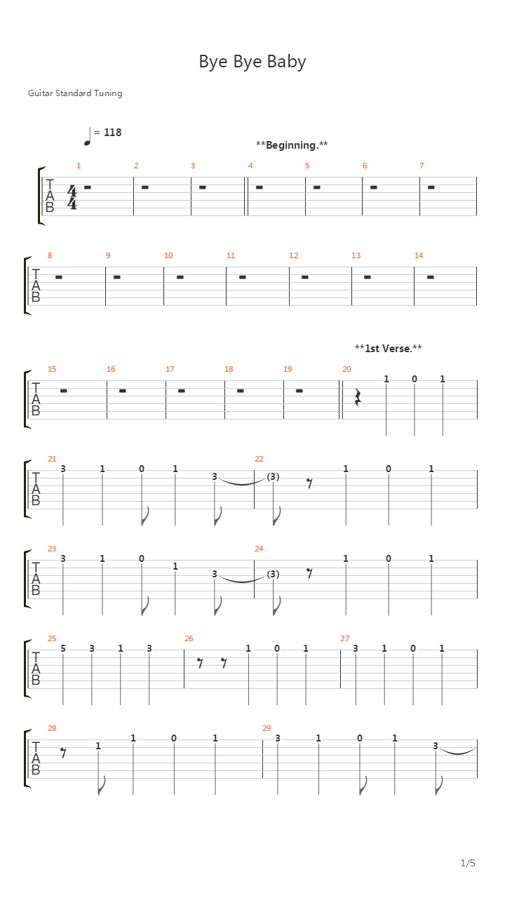 Bye Bye Baby吉他谱