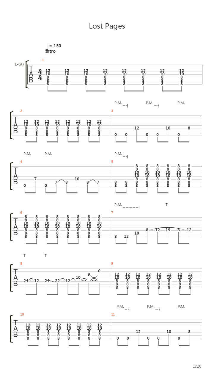 Lost Pages吉他谱