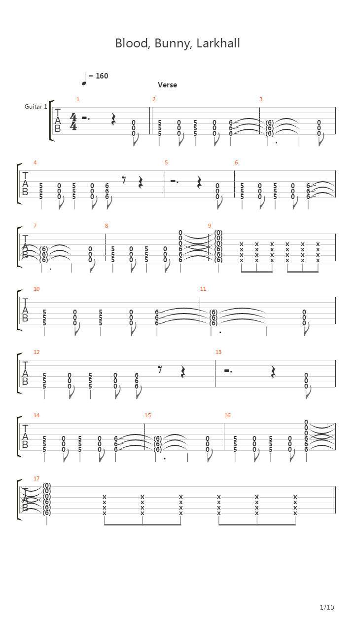 Blood Bunny Larkhall吉他谱