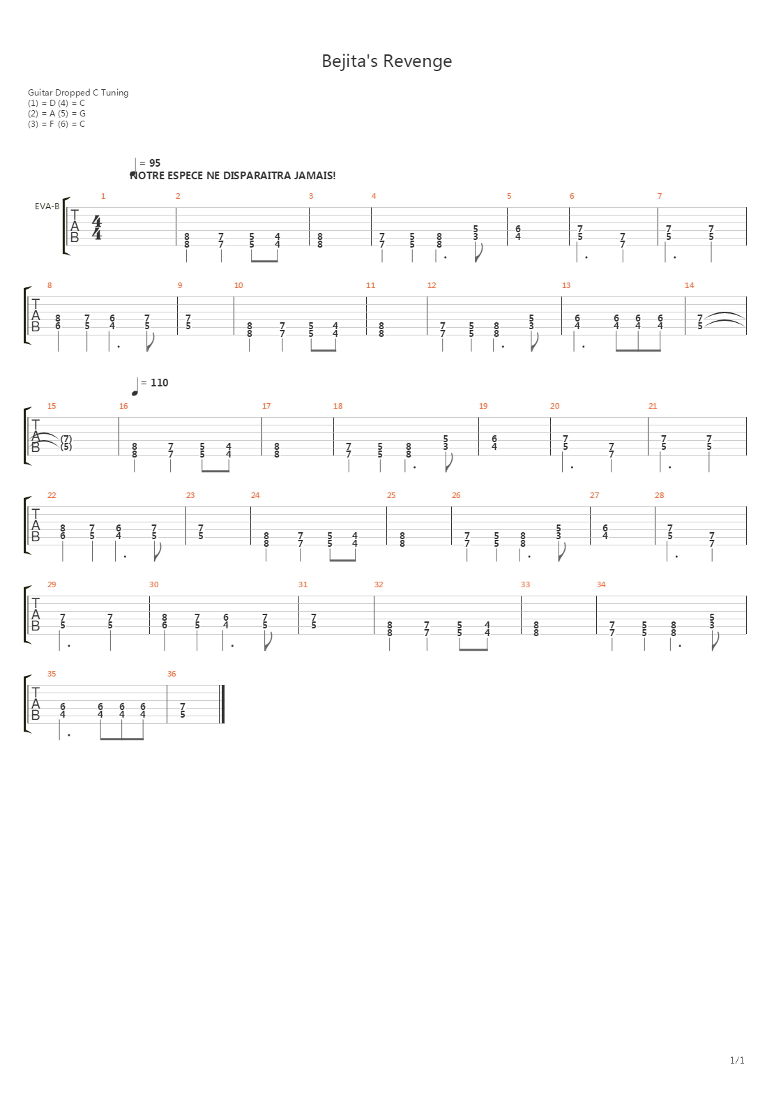 Bejitas Revenge吉他谱