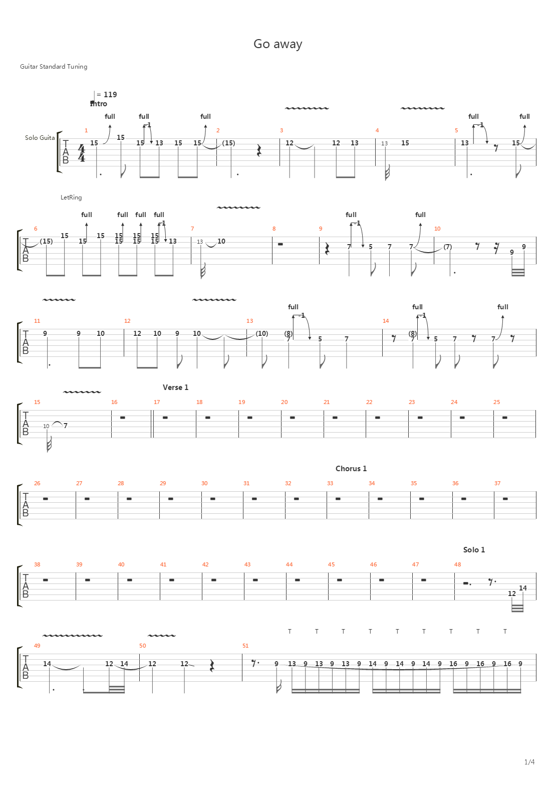 Go Away吉他谱
