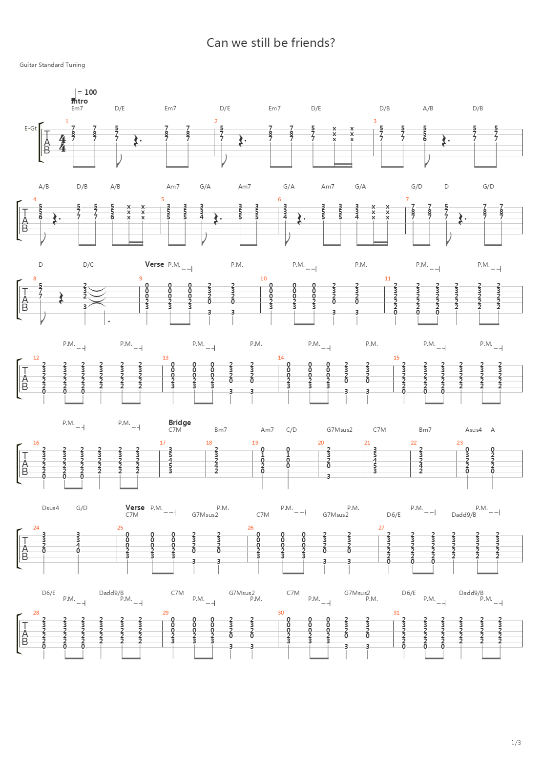 Can We Still Be Friends吉他谱