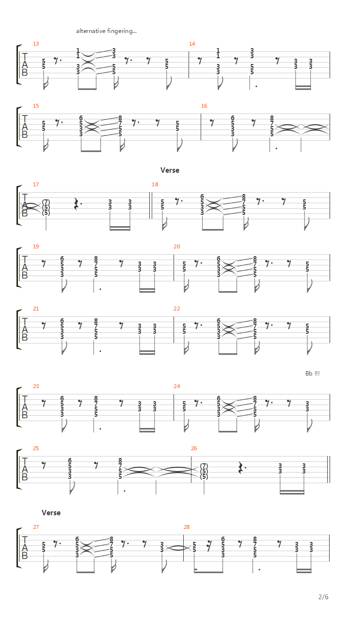 Burning Down One Side吉他谱