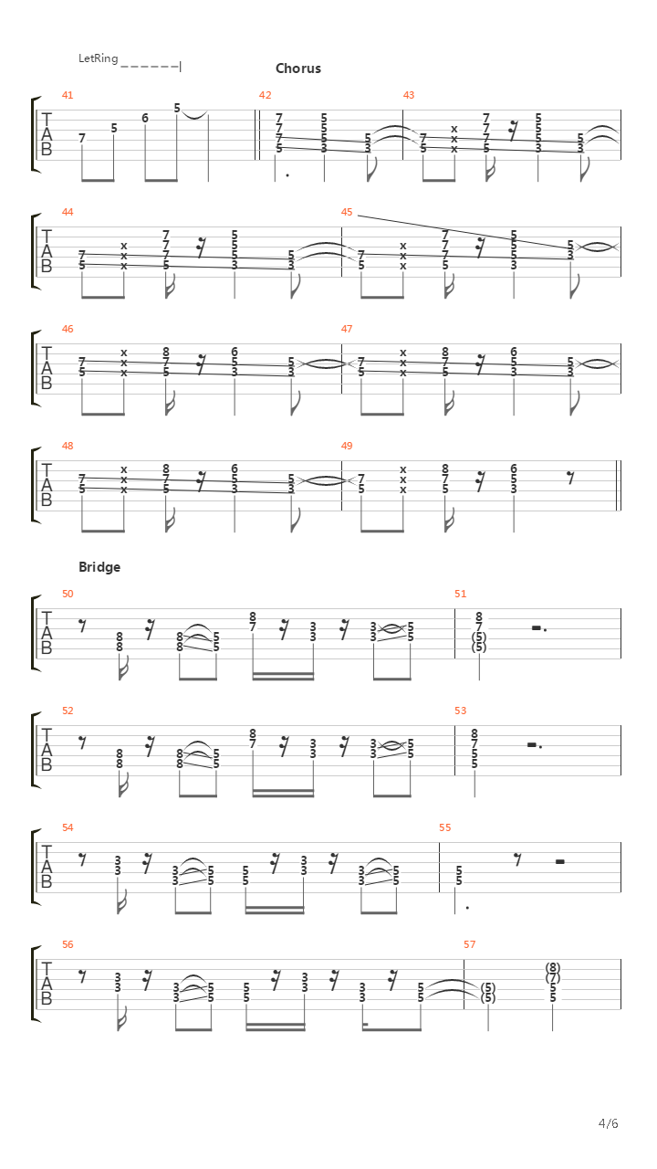 Burning Down One Side吉他谱