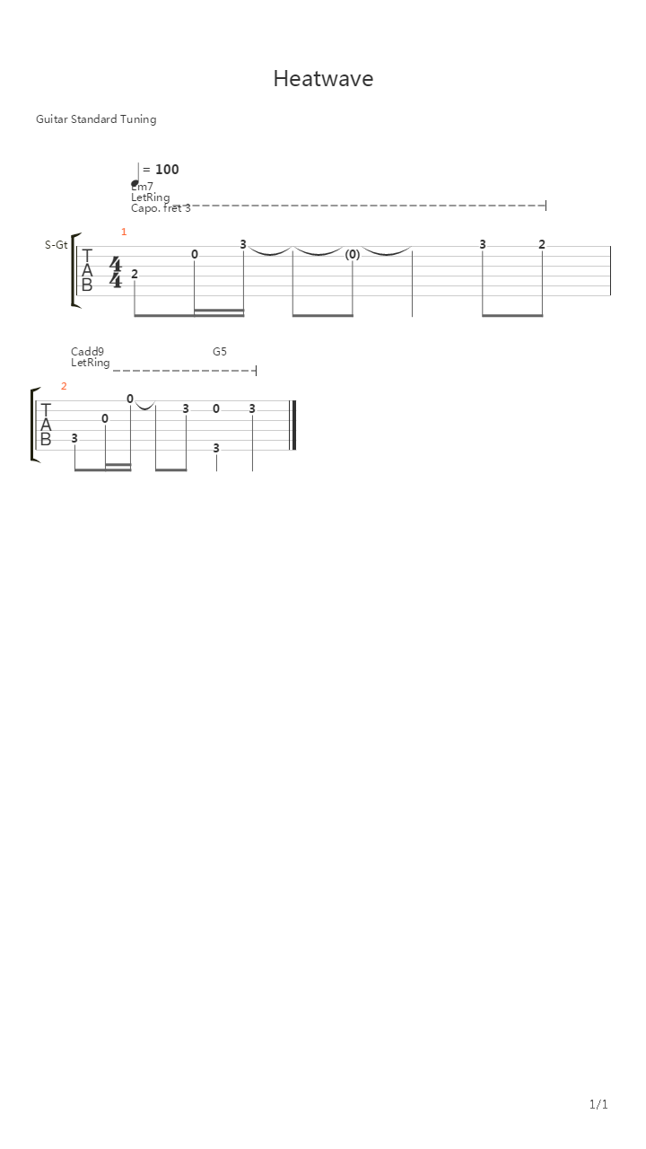 Heatwave吉他谱