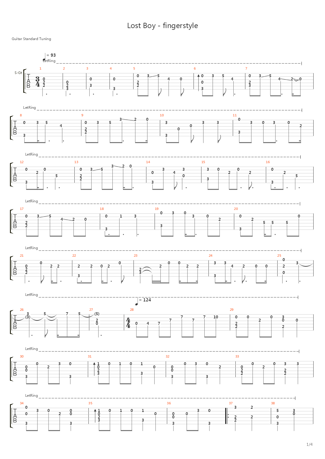 Lost Boy吉他谱