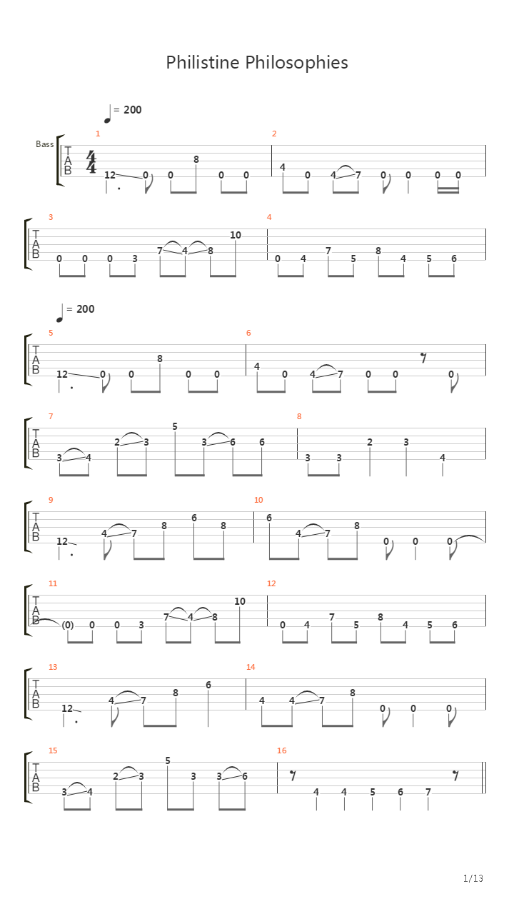 Philistine Philosophies吉他谱