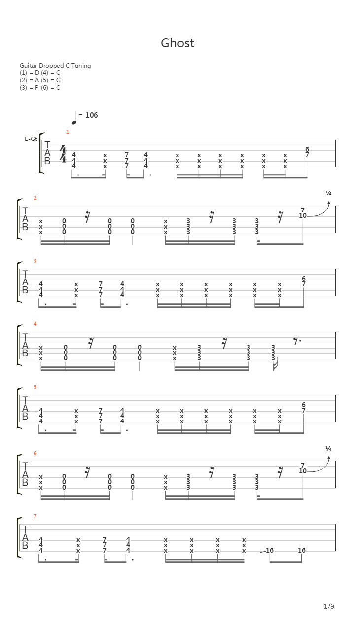 Ghost吉他谱