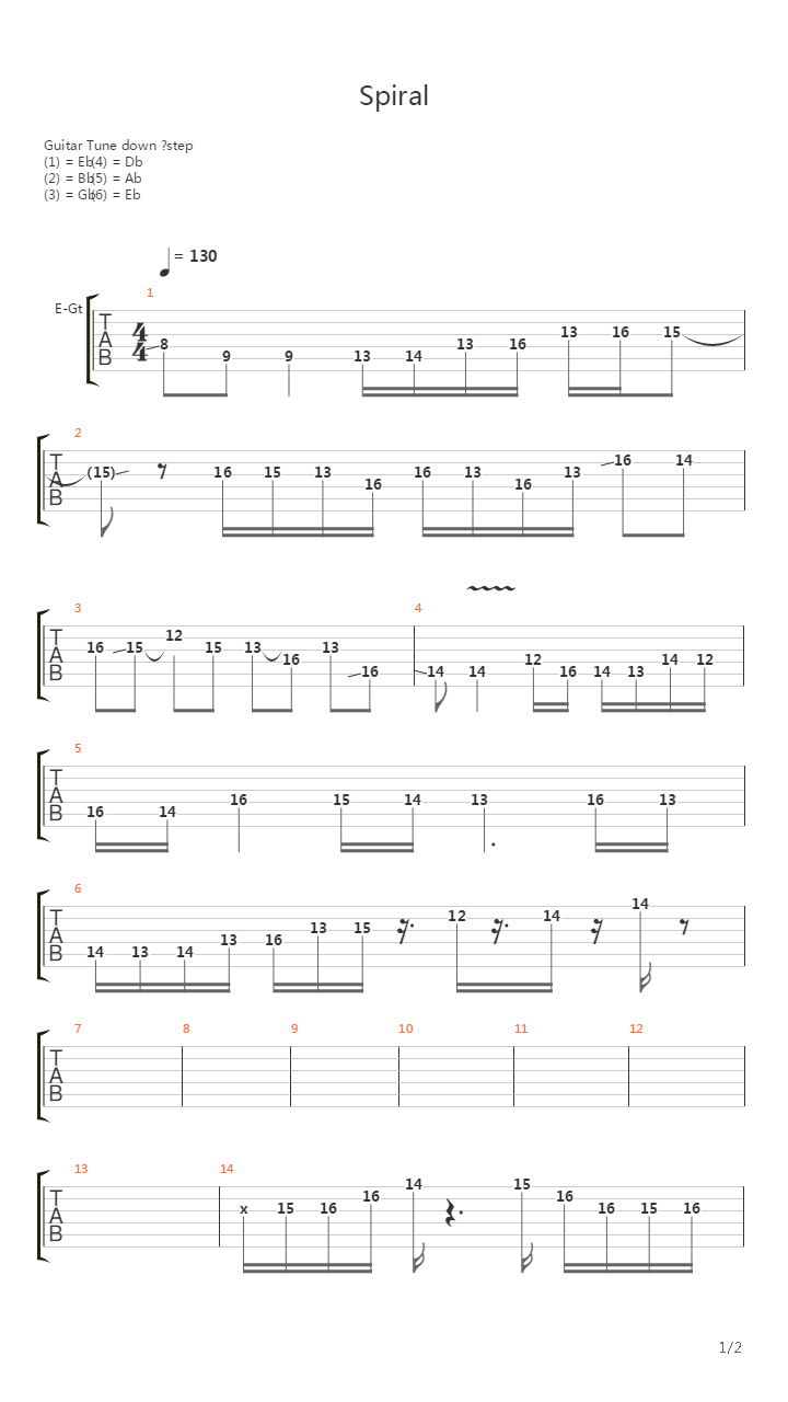 Spiral吉他谱