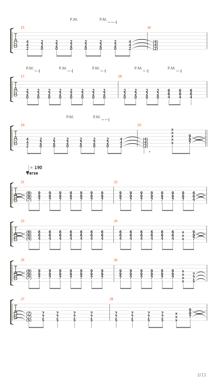 Over The Line吉他谱