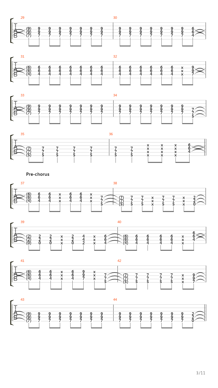 Over The Line吉他谱