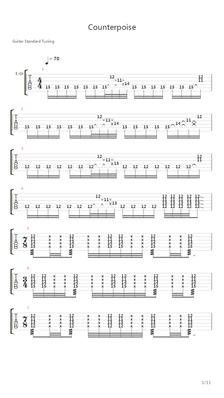 Counterpoise吉他谱