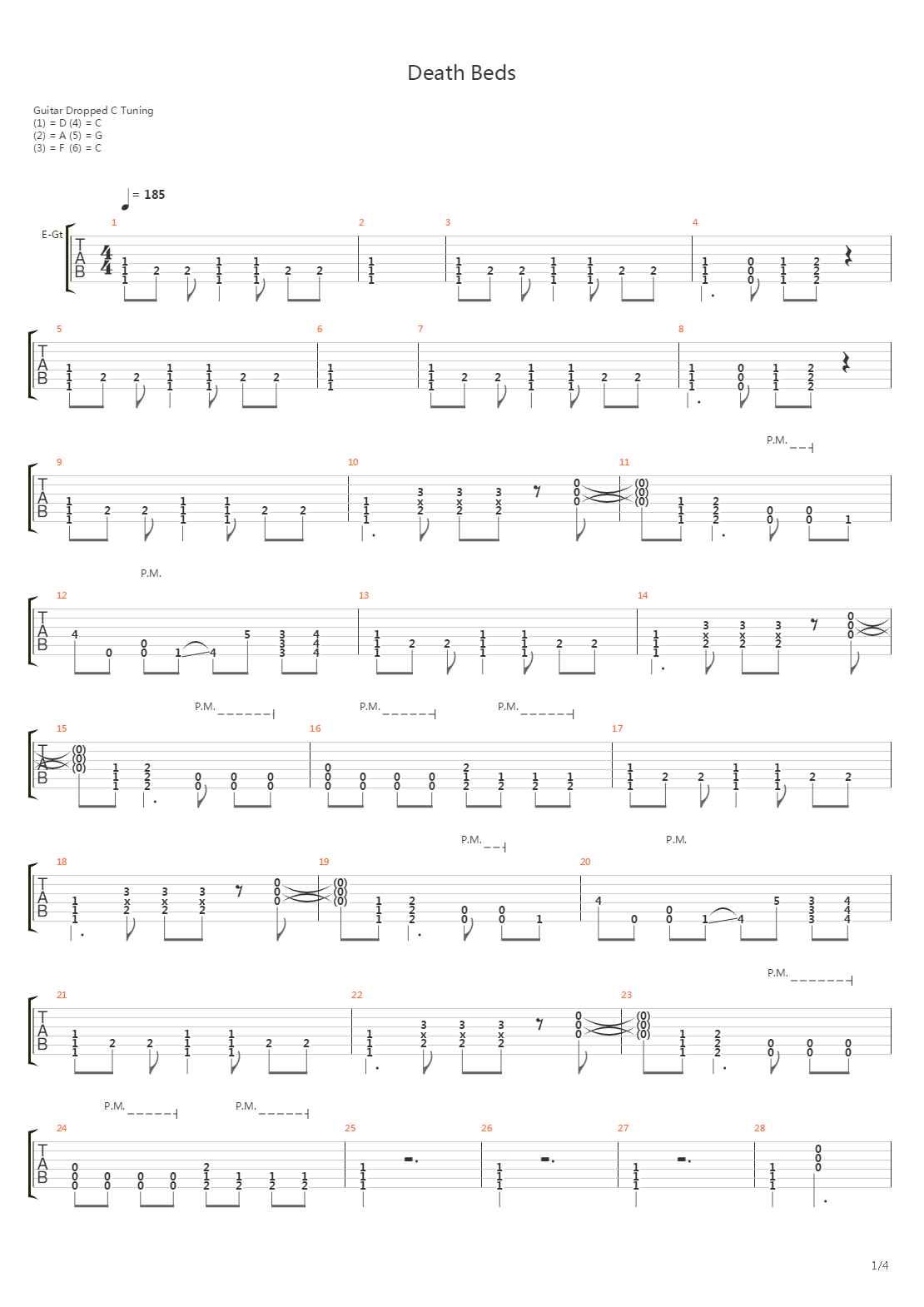 Death Beds吉他谱