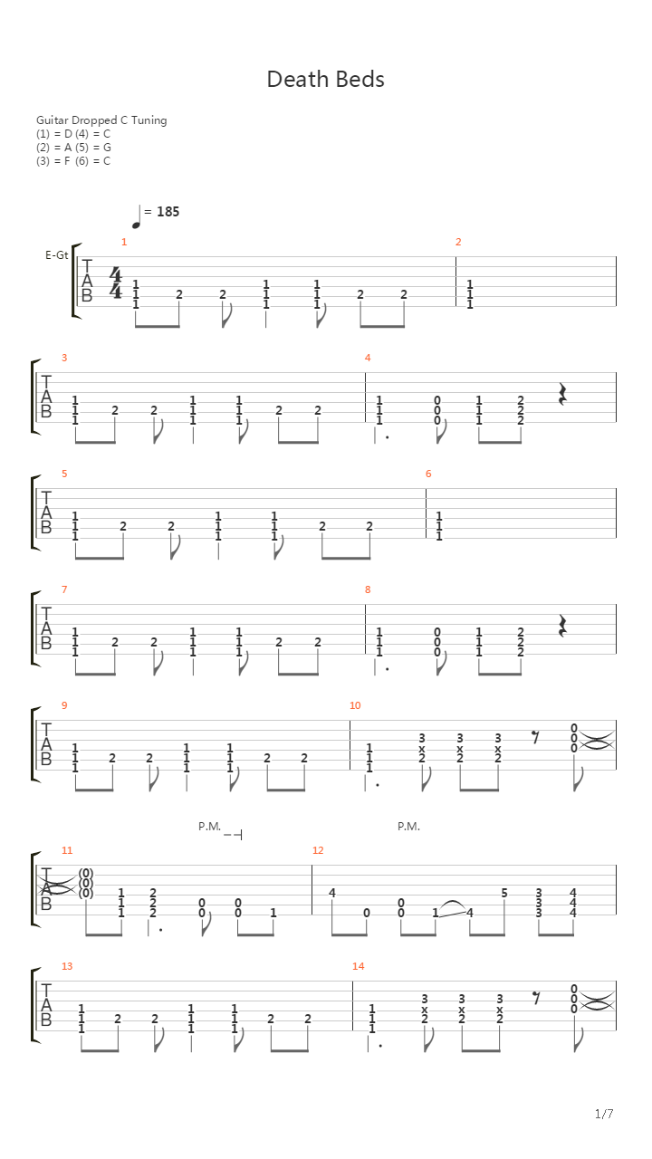 Death Beds吉他谱