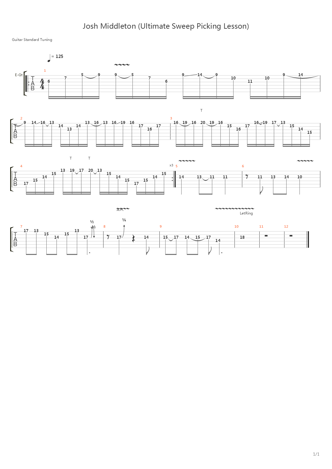 Ultimate Sweep Picking Lesson吉他谱