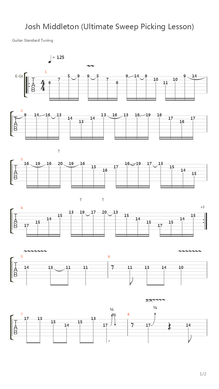 Ultimate Sweep Picking Lesson吉他谱