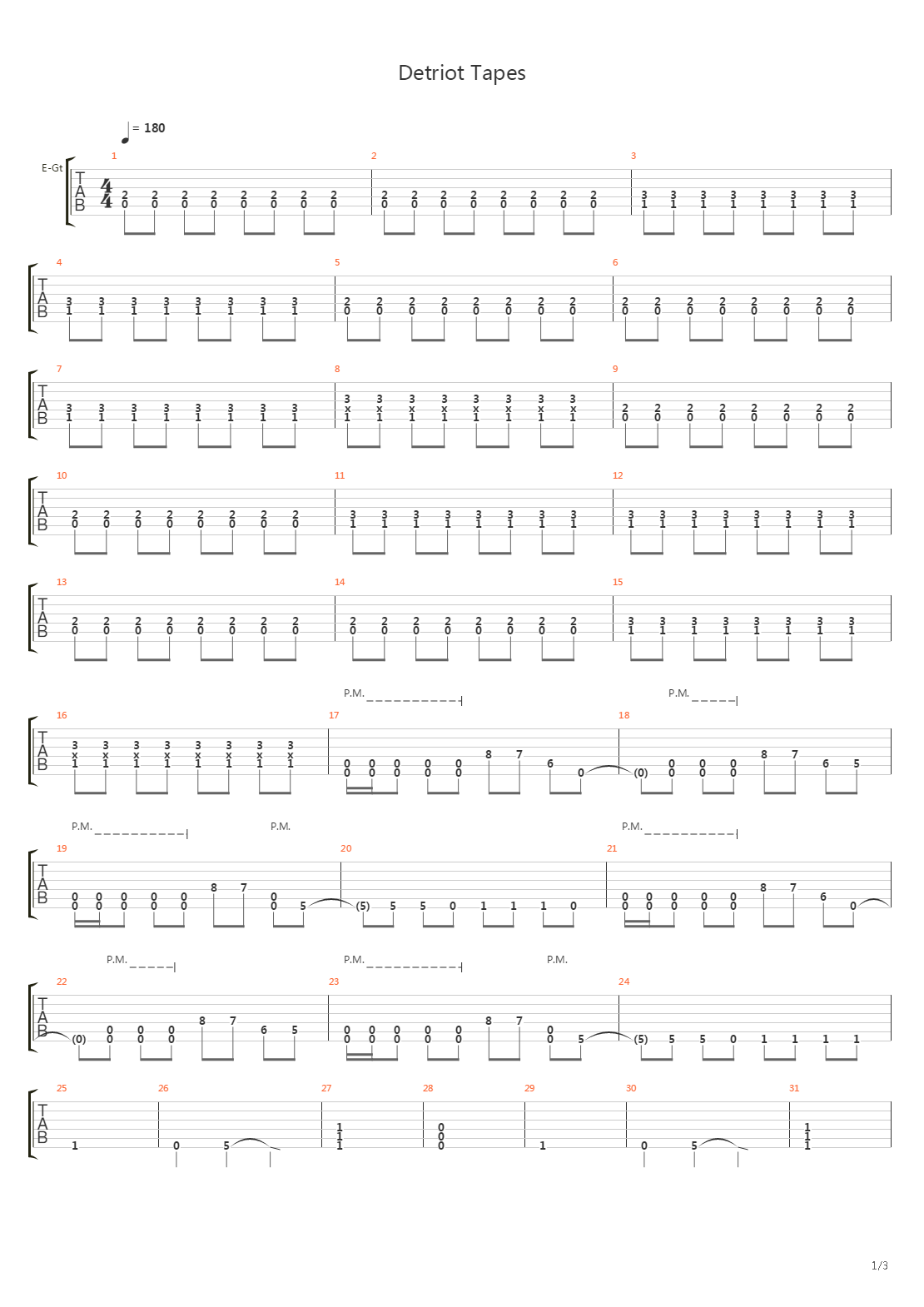 Detriot Tapes吉他谱