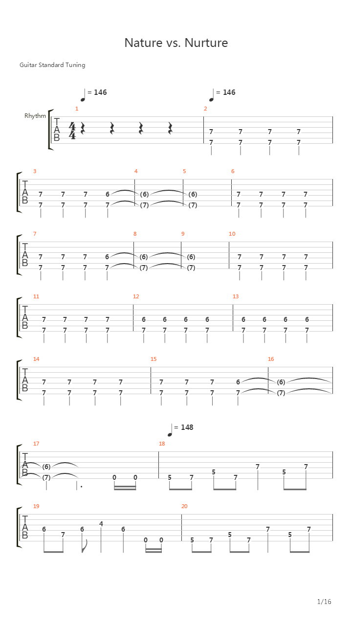 Nature Vs Nurture吉他谱