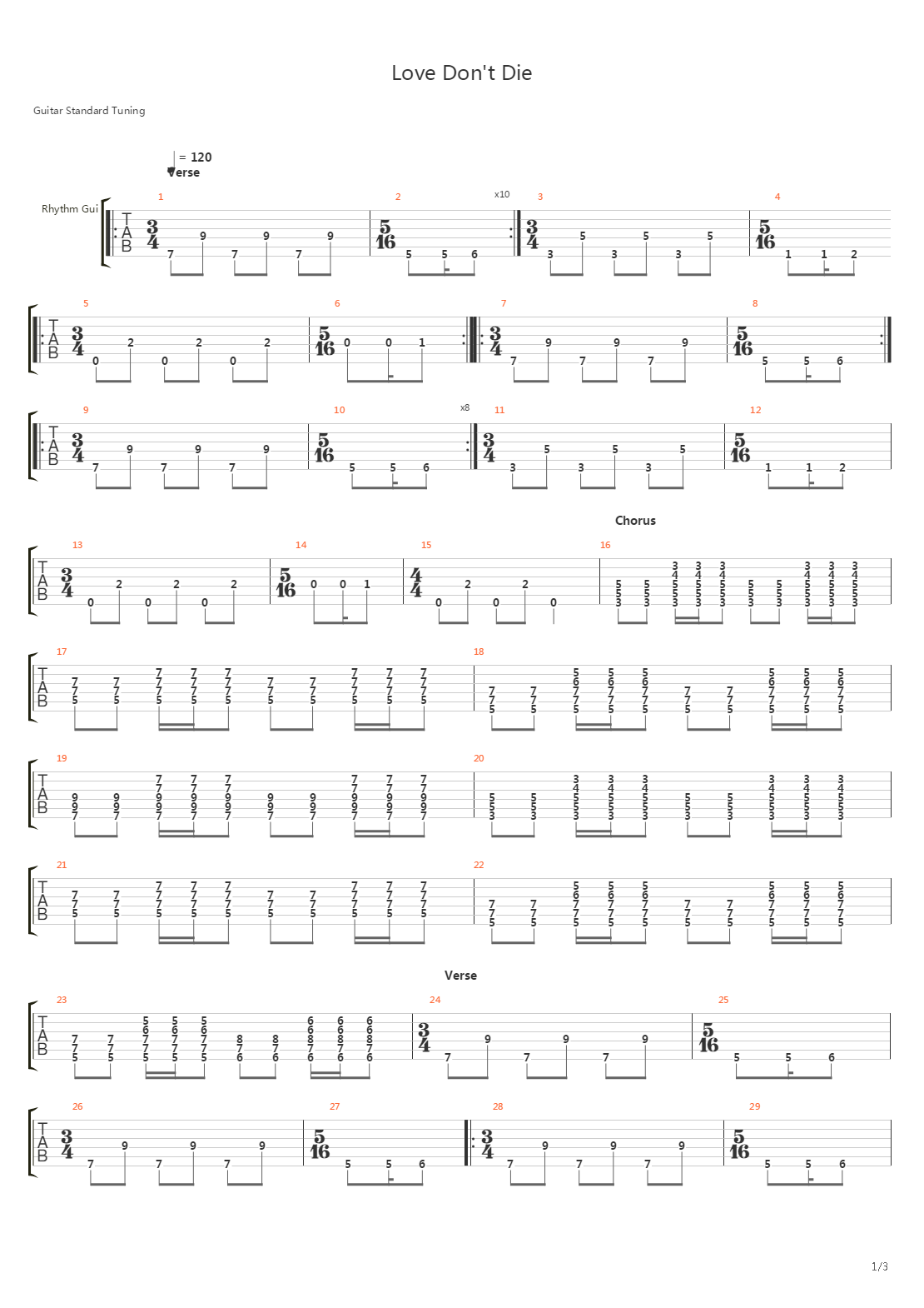 Love Dont Die吉他谱