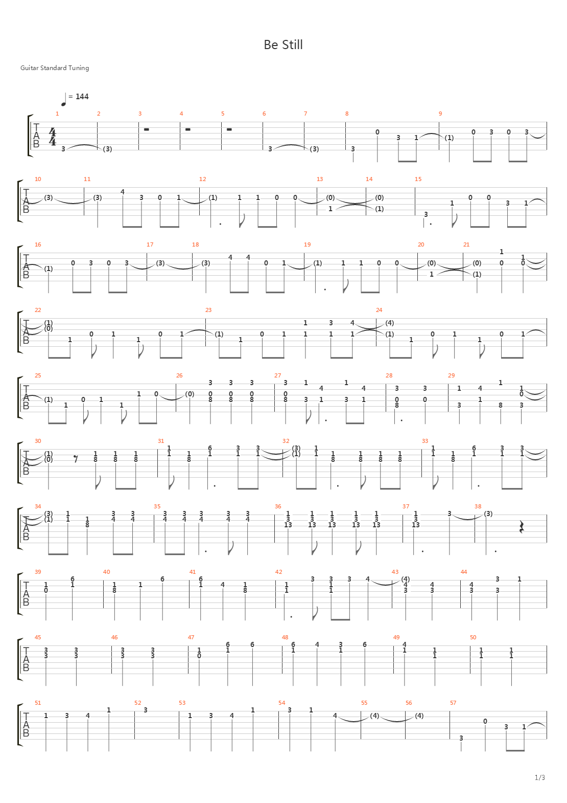 Be Still吉他谱