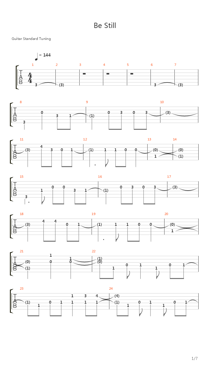 Be Still吉他谱