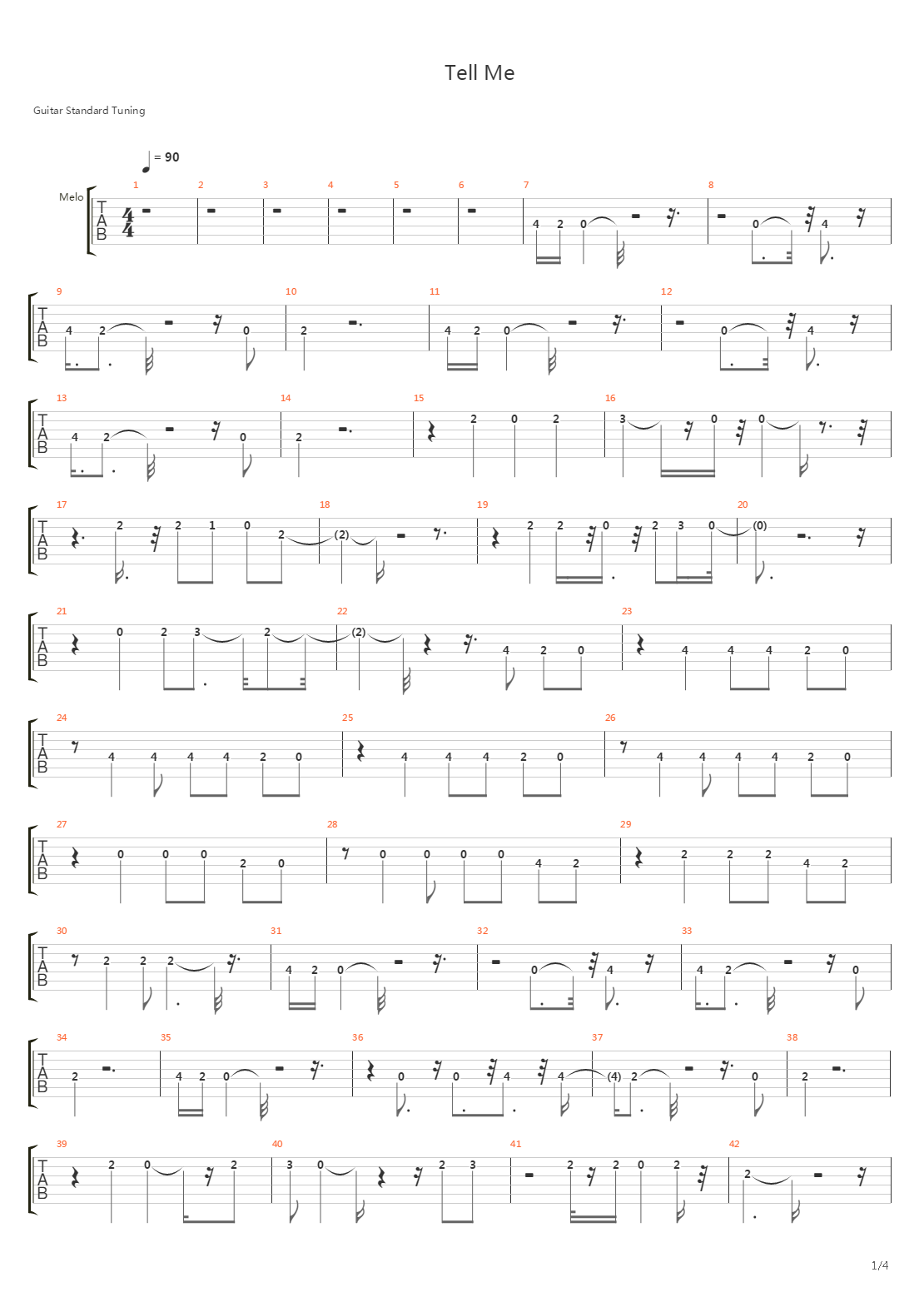 Tell Me吉他谱