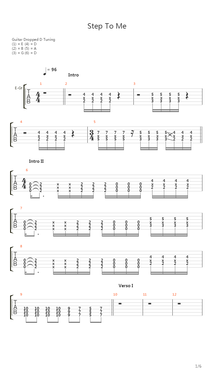 Step To Me吉他谱