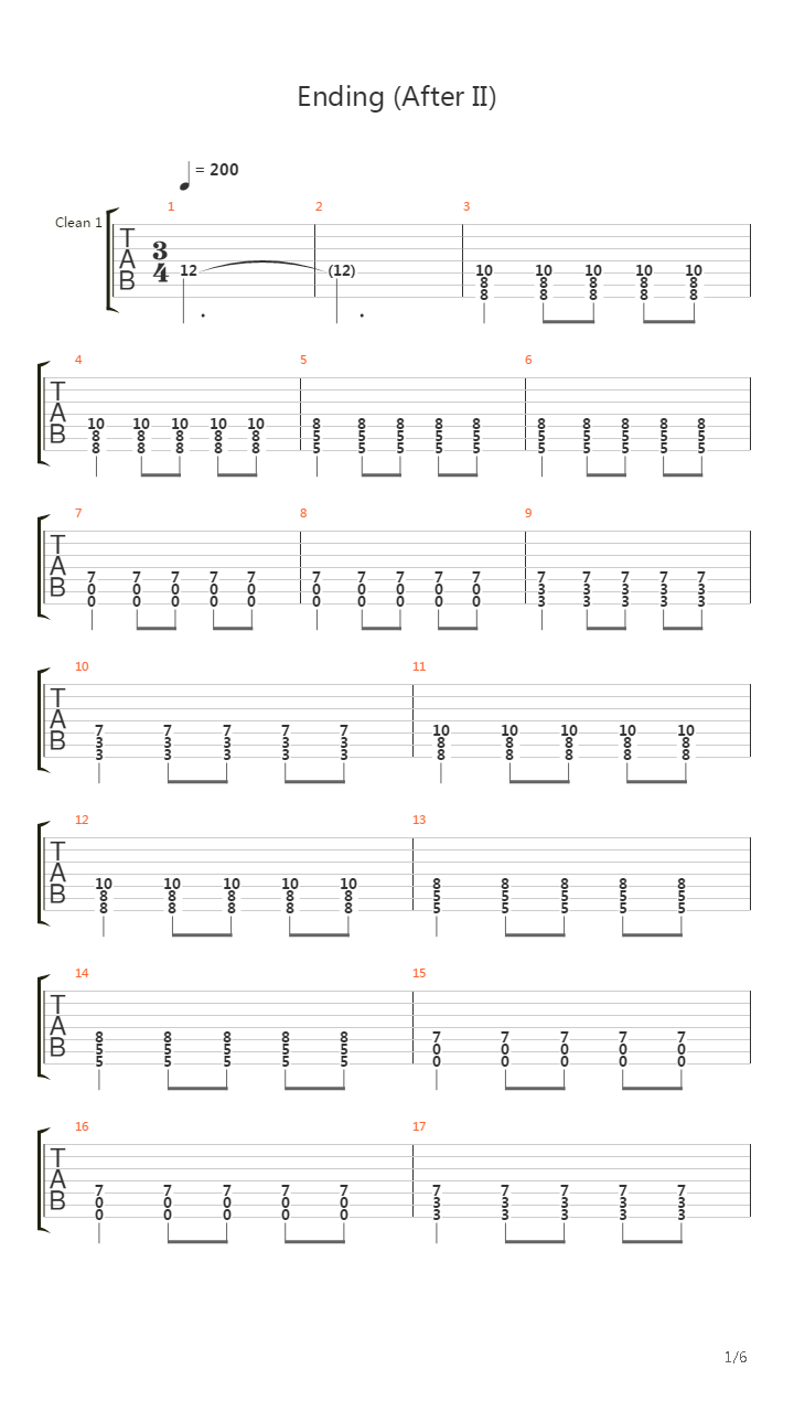 Ending吉他谱