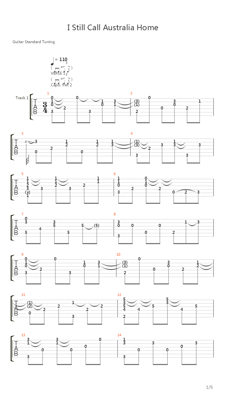 I Still Call Australia Home吉他谱