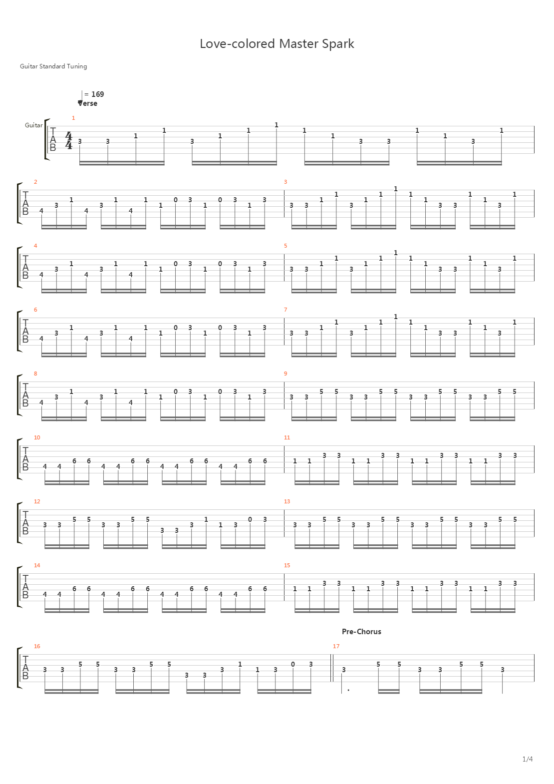 Love Colored Master Spark吉他谱