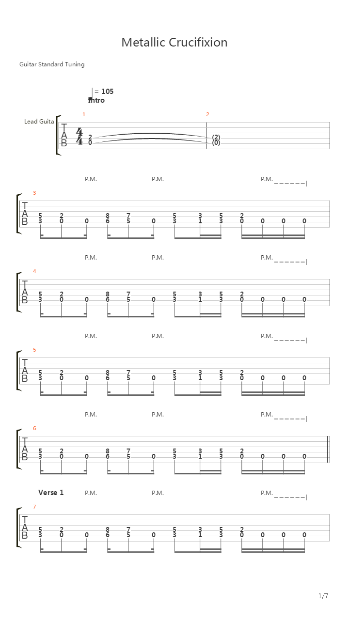 Metallic Crucifixion吉他谱